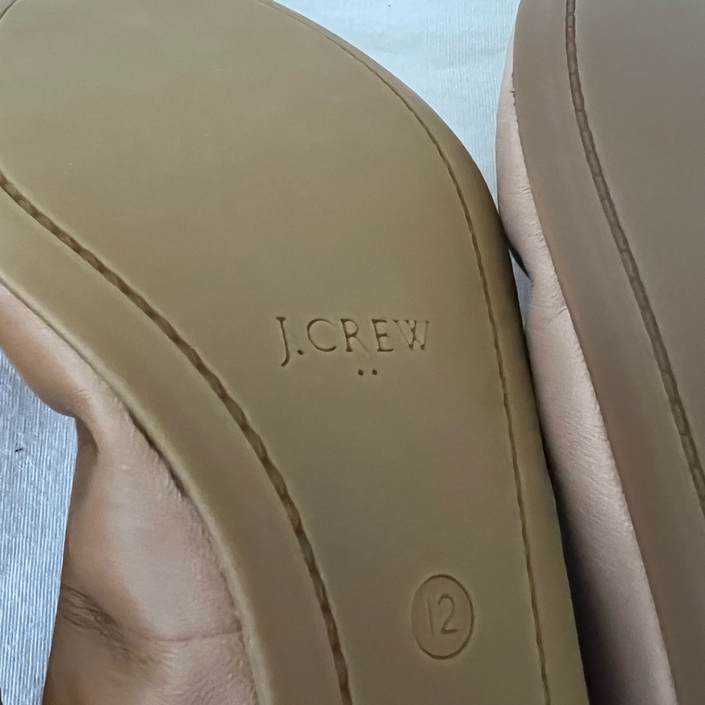 Two pairs of J. Crew Factory Women's Leather Ballet Flats in tan and beige - Picture 5 of 9